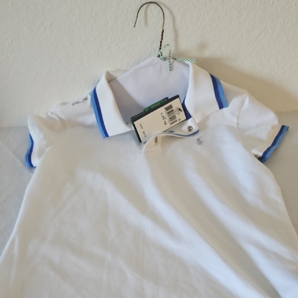 Polo by Ralph Lauren White Shirt with Blue Trim